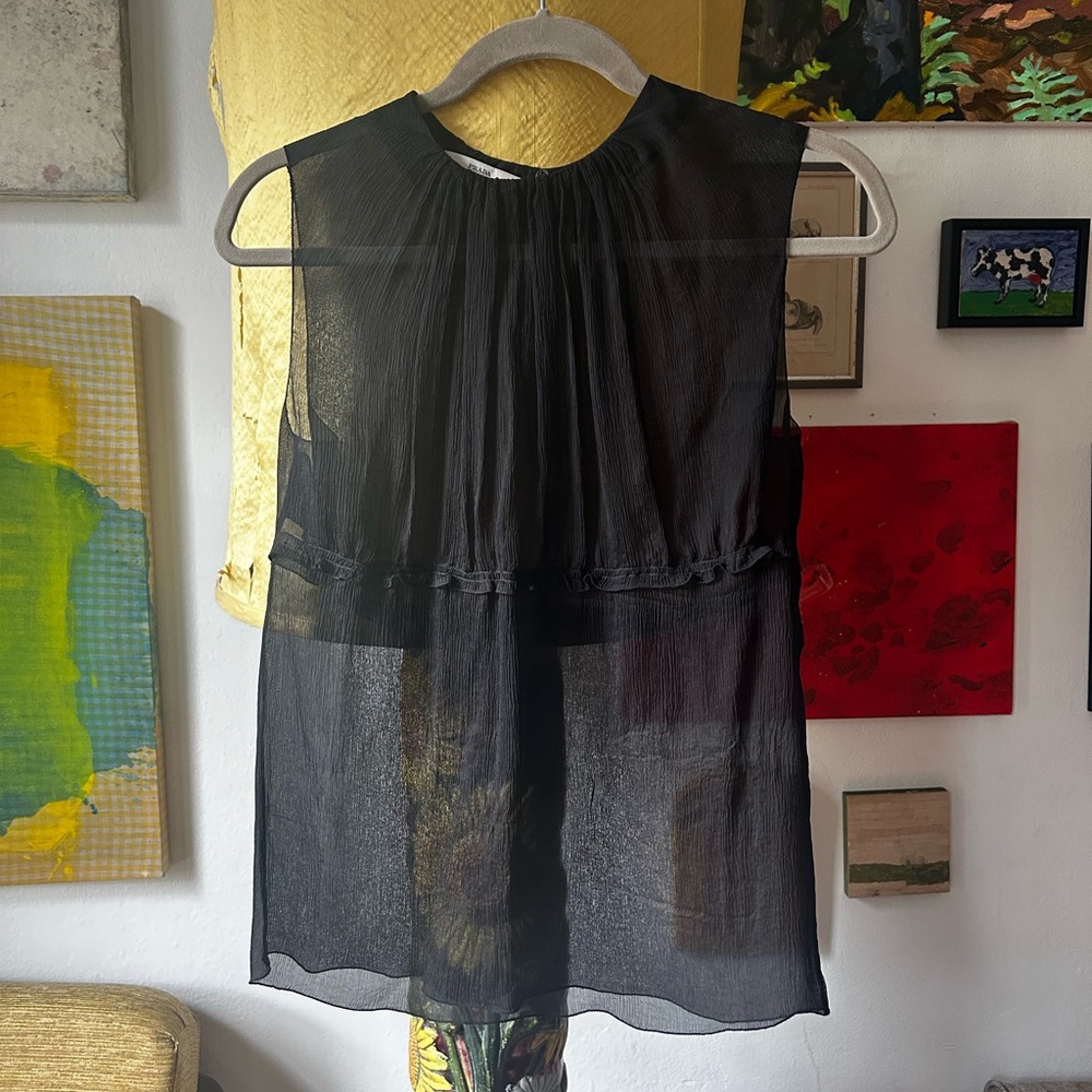 Vintage Sheer Silk Prada Top / 42